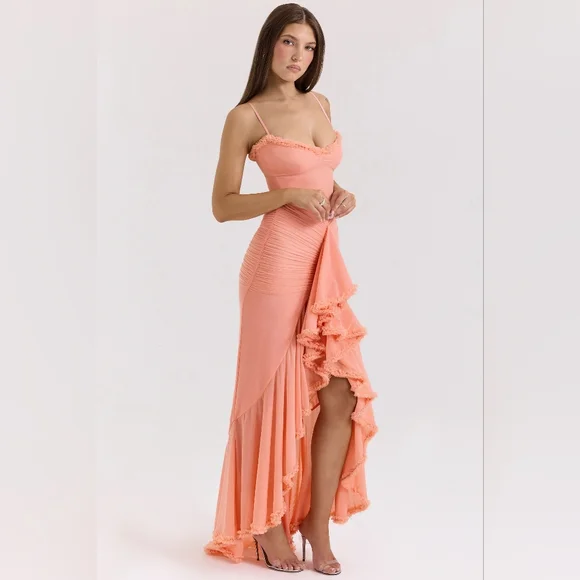 Peach Mesh House of CB 'Gabbi'-large